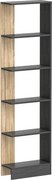 HOMCOM Estante de Armazenamento com 5 Compartimentos Abertos 45x21x170 cm Preto e Carvalho | Aosom Portugal