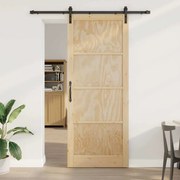 porta deslizante vidaXL com conjunto de hardware 93x232 cm madeira maciça de pinho