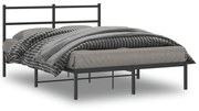vidaXL Estrutura de cama com cabeceira 135x190 cm metal preto