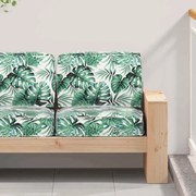 vidaXL Conjunto de Almofadas para Palete Floral 2 pcs Padrão de folhas
