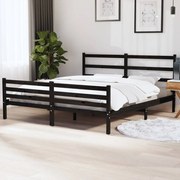 Estrutura de cama 6FT Super King 180x200 cm pinho maciço preto