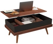 Mesa de Centro Elevatória – Table Basse Noire – 100x79x54 cm – Castanh