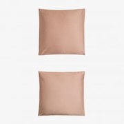 Pack De 2 Fronhas De Cetim De 300 Fios Sampras Cor-de-rosa Avelã & 60 X 60 Cm - Sklum