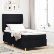 vidaXL Cama Box Springs com Colchão Cinza Escuro 90x190 cm Preto