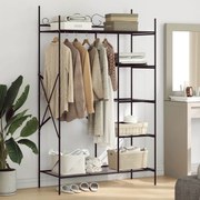 vidaXL Guarda-roupa Aberto Preto 104,5 x 45 x 172 cm Aço