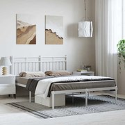 vidaXL Estrutura de cama com cabeceira 150x200 cm metal branco