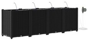 vidaXL Vaso de Jardim 4 pcs Preto 160 x 40 x 53 cm Aço