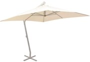 vidaXL Guarda-sol suspenso com poste de alumínio 300x300 cm areia