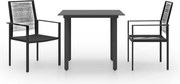 vidaXL 3 pcs conjunto de jantar para jardim