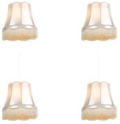 Conjunto de 4 lâmpadas suspensas retrô creme 45 cm - Vovó Retro