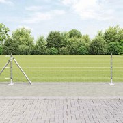 vidaXL Cerca Euro da com 7 postes flangeados de 0,4 x 10m em aço galvanizado