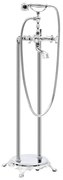 vidaXL Torneira de pé para banheira aço inoxidável 99,5 cm prateado