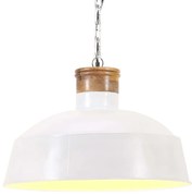 vidaXL Candeeiro suspenso industrial 58 cm E27 branco