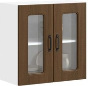 vidaXL Armário de parede cozinha porta vidro Kalmar carvalho castanho