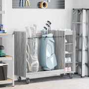 vidaXL Armário de Golfe com roda Liso Cinza Sonoma 120 x 45 x 98 cm