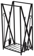 Suporte para Lenhas 46x30x76cm com 4 Ferramentas Incluídas Estrutura d