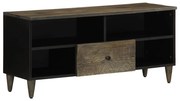 Móvel de TV 100x33x46 cm madeira de mangueira maciça preto