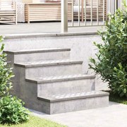 vidaXL Degrau Retangular 4 pcs Prateado 60 x 20 cm Alumínio