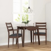 vidaXL Cadeiras de jantar com almofadões 2 pcs madeira maciça castanho
