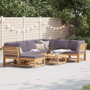 vidaXL 8 pcs conjunto lounge jardim c/almofadões madeira maciça acácia