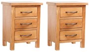 vidaXL Mesas de cabeceira 2 pcs 40x30x54 cm madeira de carvalho maciça