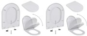 vidaXL Assentos sanita com tampas de fecho suave 2 pcs plástico branco
