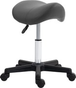 HOMCOM Banco com rodízios, assento em formato de sela, regulável em altura, giratório 360°, couro sintético, cinza, 48 x 47 x 45-59 cm | Aosom Portugal
