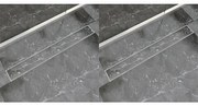 VidaXL Dreno de chuveiro linear 2 pcs 930x140 mm aço inoxidável