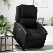 vidaXL Poltrona reclinável elevatória couro artificial preto