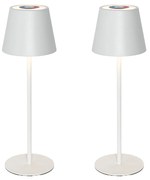 Conjunto de 2 candeeiros de mesa branco com dimmer e recarregável RGBW - Murdock