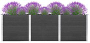 vidaXL Canteiro elevado de jardim 300x100x91 cm WPC cinzento