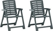 vidaXL Cadeiras de jardim 2 pcs plástico verde
