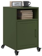 vidaXL Mesas de cabeceira 2 pcs 36x39x59 cm aço verde-azeitona