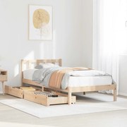 vidaXL Cama sem colchão 90x200 cm madeira de pinho maciça