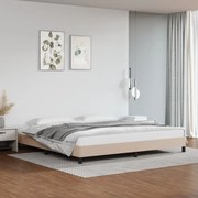 Estrutura de cama 200x200 cm couro artificial cappuccino