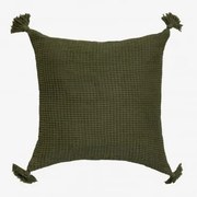 Almofada Quadrada De Algodão (45x45 Cm) Norico Verde Exército - Sklum