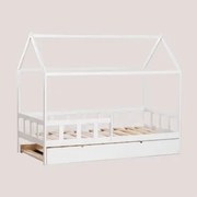 Cama Ninho Para Colchão De 90 X 190 Cm Em Madeira Kelly Kids Madeira Branca & 90 X 190 Cm - Sklum