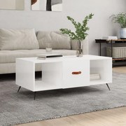 vidaXL Mesa de centro 102x50x40 cm madeira processada branco brilhante