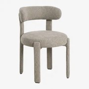 Cadeira De Jantar Estofada E Em Ferro Jolie Tecido Toupeira & Tecido Toupeira - Sklum