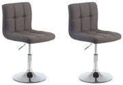 Conjunto de 2 bancos altos Palma V2 em tecido 74-88 x 44 x 49 cm Cinzento