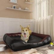 vidaXL Cama para cães 105x80x25 cm couro artificial preto e castanho