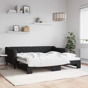 vidaXL Sofá-cama com gavetão 90x190 cm tecido preto