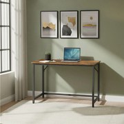 Secretaria para escritório em casa 100 x 50 x 75,5 cm, mesa de computador estável, fácil de montar Castanho-preto vintage