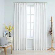 vidaXL Cortinas blackout com ganchos 2 pcs 140x225 cm branco sujo