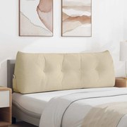 vidaXL Travesseiro para Costas Creme 140 x 24 x 50 cm tecido