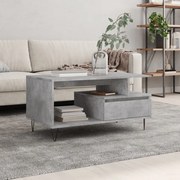 vidaXL Mesa de centro 90x49x45 derivados de madeira cinzento cimento