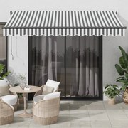 Toldo retrátil automático com LEDs 350x250 cm antracite/branco