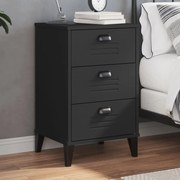 vidaXL Mesa de cabeceira VIKEN derivados de madeira preto