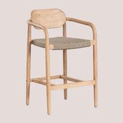 Banqueta Alta 65 Cm Em Madeira Naele Castanho Trigo - Sklum