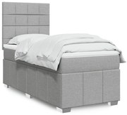 vidaXL Cama com molas/colchão 80x200 cm tecido cinza-claro